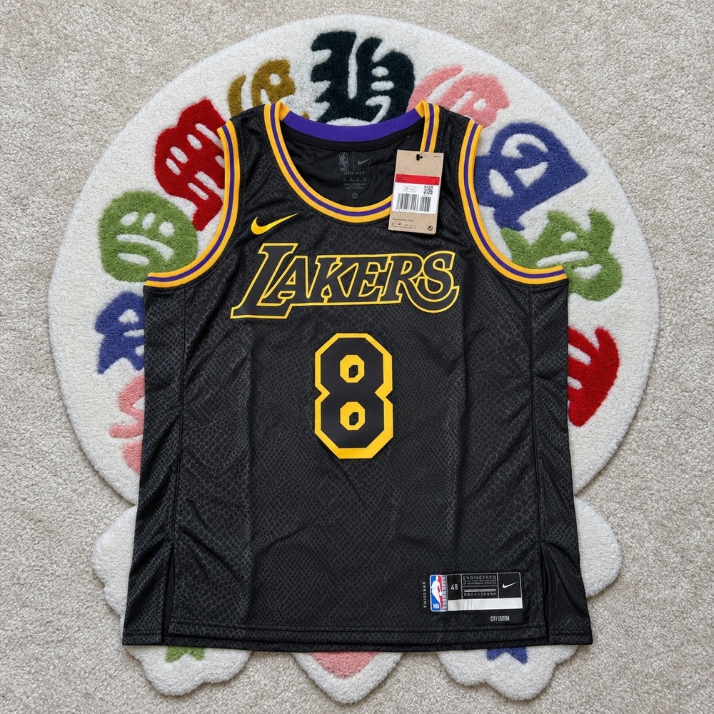 Nike Kobe Bryant Lakers City Edition Jersey Black Mamba 8 24 Mens Large